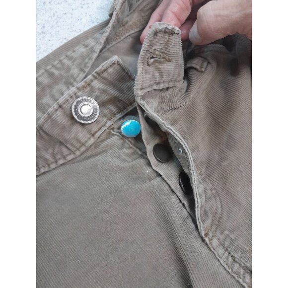 Womens Size 10 Retro Low Rise Relaxed Boyfriend Button Fly Corduroy Pants Brown - Picture 3 of 6